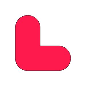 Vloermarkering hoek - rood, 10 stuks