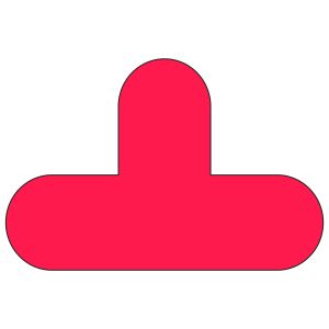 Vloermarkering T-vorm - rood, 10 stuks