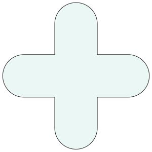 Vloermarkering wit kruis, 10 stuks