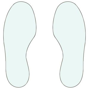 Vloermarkering voetstappen - wit, 10 stuks