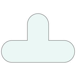 Vloermarkering T-vorm - wit, 10 stuks