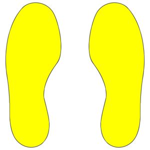 Vloermarkering voetstappen - geel, 10 stuks