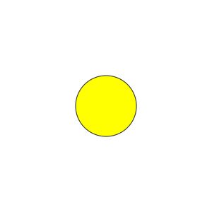 Vloermarkering stip - geel, 100 stuks