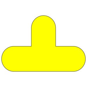 Vloermarkering T-vorm - geel, 10 stuks