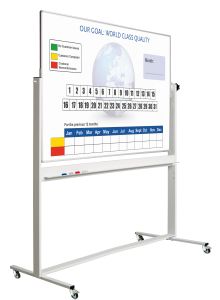 Bedrukt kantelbord (eigen ontwerp), dubbelzijdig, RC10mm profiel, 100x200 cm