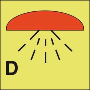 Zone uitgerust met sprinklerinstallatie 150 x 150 mm