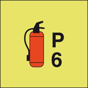 Draagbare brandblusser P6 150 x 150 mm