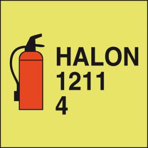 Draagbare brandblusser Halon 112/4 150 x 150 mm