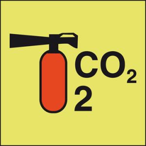 Draagbare brandblusser CO2/2 150 x 150 mm