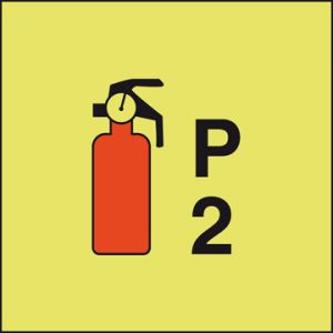 Draagbare brandblusser P2 150 x 150 mm