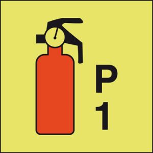 Draagbare brandblusser P1 150 x 150 mm