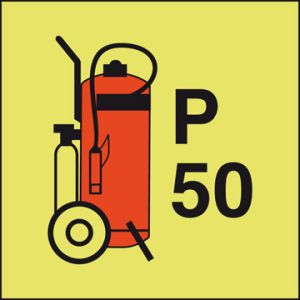 Brandblusser op wielen P50 150 x 150 mm