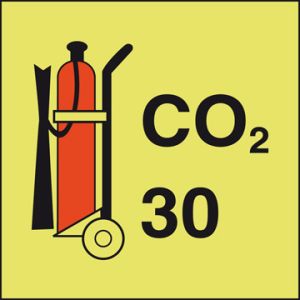 Brandblusser op wielen CO2/30 150 x 150 mm