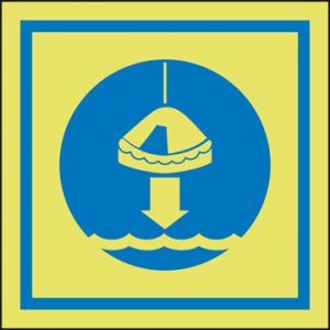 Verplicht reddingsvlot te water laten 150 x 150 mm