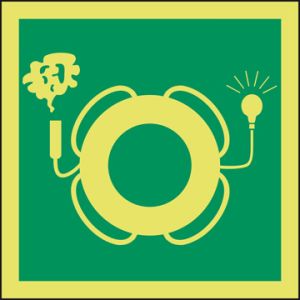 Reddingsboei met licht en rooksignaal 150 x 150 mm