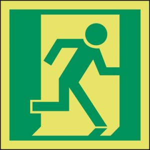 Vluchtwegaanduiding rechts 150 x 150 mm