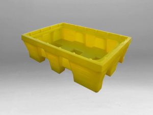 Lekbak 240 liter, zonder rooster, geel