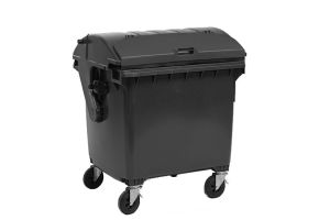 Container 1100 liter, grijs, met roldeksel grijs