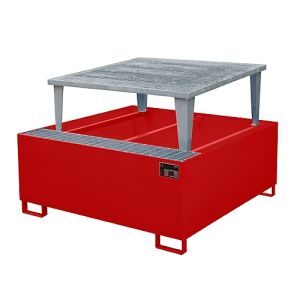 Opvangbak voor containers (IBC) 1460 x 1460 x 1083 mm Ral 3000 rood