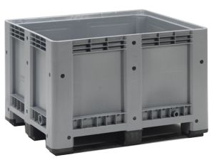 Palletbox op 3 sleden, grijs (1200x1000x760 mm)