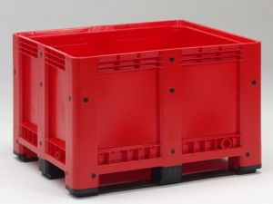 Palletbox op 3 sleden, rood (1200x1000x760 mm)