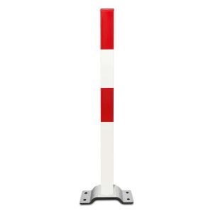 PARAT B afzetpaal + voetplaat - 70 x 70 mm - geen kettingogen - rood/wit