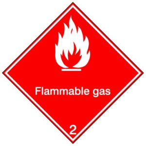Pictogram voor zeetransport 'Brandbare gassen' (IMDG 2D)