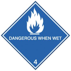 Pictogram voor zeetransport 'Gevaar bij contact met water' (IMDG 4C)