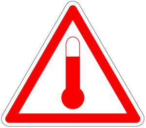 Pictogram voor zeetransport 'Hoge temperatuur' (IMDG-HT)