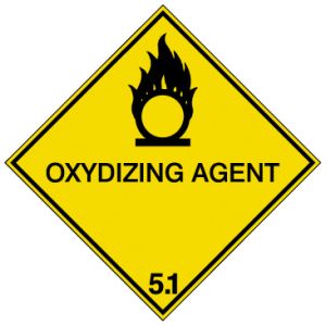 Pictogram voor zeetransport 'Oxyderende vloiestof' (IMDG 5A)