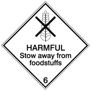 Pictogram voor zeetransport 'Schadelijk' (IMDG 6A)