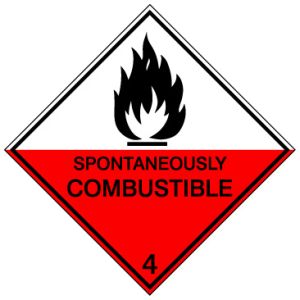 Pictogram voor zeetransport 'Zeer licht ontvlambaar' (IMDG 4B)