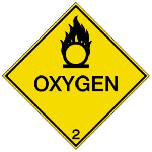 Pictogram voor zeetransport 'Zuurstof' (IMDG 2B)