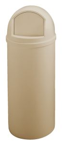 Rubbermaid Marshal Container, ronde container met pushdeksel, 56,8 liter (kunststof, beige)