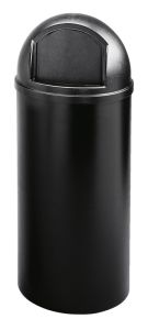 Rubbermaid Marshal Container, ronde container met pushdeksel, 56,8 liter (kunststof, zwart)