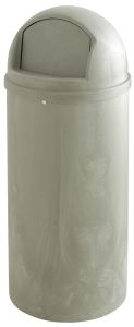 Rubbermaid Marshal Container, ronde container met pushdeksel, 79,5 liter (kunststof, beige)