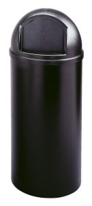 Rubbermaid Marshal Container, ronde container met pushdeksel, 79,5 liter (kunststof, zwart)