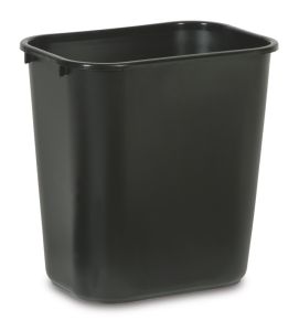 Rubbermaid rechthoekige afvalbak, 26,6 liter (kunststof, zwart)