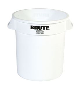 Rubbermaid ronde Brute Container, 37,9 liter (kunststof, wit)