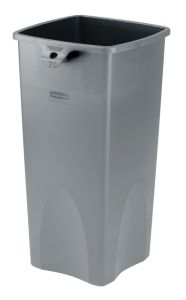 Rubbermaid Untouchable container, afvalbak met treksluiting, 87 liter (kunststof, grijs)