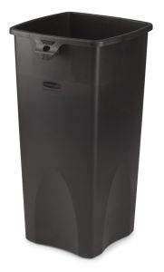 Rubbermaid Untouchable container, afvalbak met treksluiting, 87 liter (kunststof, zwart)