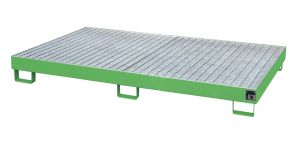 Lekbak met verzinkt rooster voor stelling 2150x1300x225 mm-groen