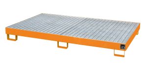 Lekbak met verzinkt rooster voor stelling 2150x1300x225 mm-oranje