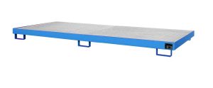 Lekbak met verzinkt rooster voor stelling 3250x1300x192 mm-blauw