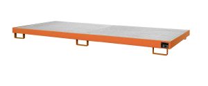 Lekbak met verzinkt rooster voor stelling 3250x1300x192 mm-oranje