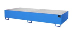 Lekbak met verzinkt rooster voor stelling 3250x1300x380 mm-blauw