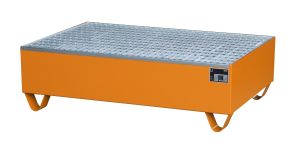 Opvangbak met verzinkt rooster 1200 x 800 x 360 mm-oranje