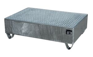 Verzinkte opvangbak met verzinkt rooster 1200 x 800 x 360 mm