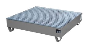 Opvangbak met verzinkt rooster 1200 x 1200 x 285 mm Ral 7005 grijs