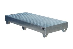 Verzinkte opvangbak met verzinkt rooster 1800 x 800 x 275 mm
